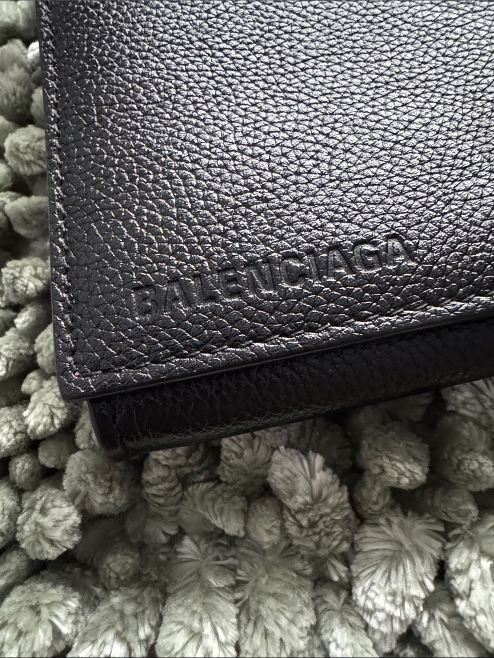 Balenciaga Black Pebbled Leather Crossbody Wallet Bag - Picture 2 of 7
